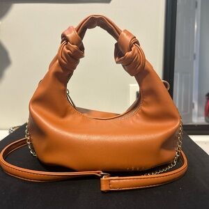 Kayla Ava Brown crossbody Bag with Knotted Handles